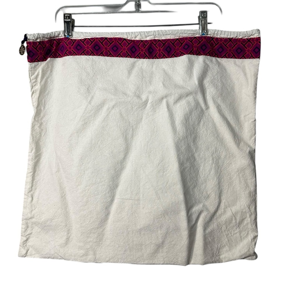 Tory Burch Dust Bag Cream Storage Bag w/ Pink Trim Large